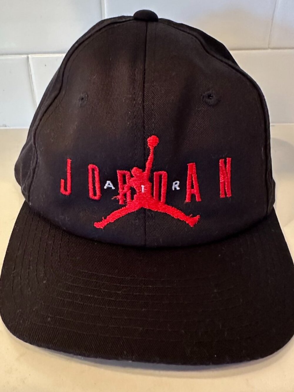 Nike Air Jordan Hat One Size Black Red Jumpman 23 Vintage Snapback Cap 90s